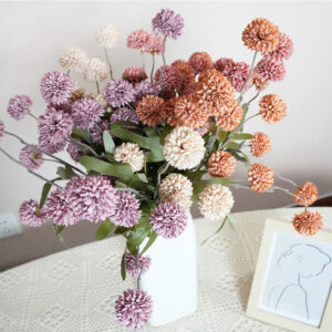 Artificial Autumn Color 5-head Dandelion