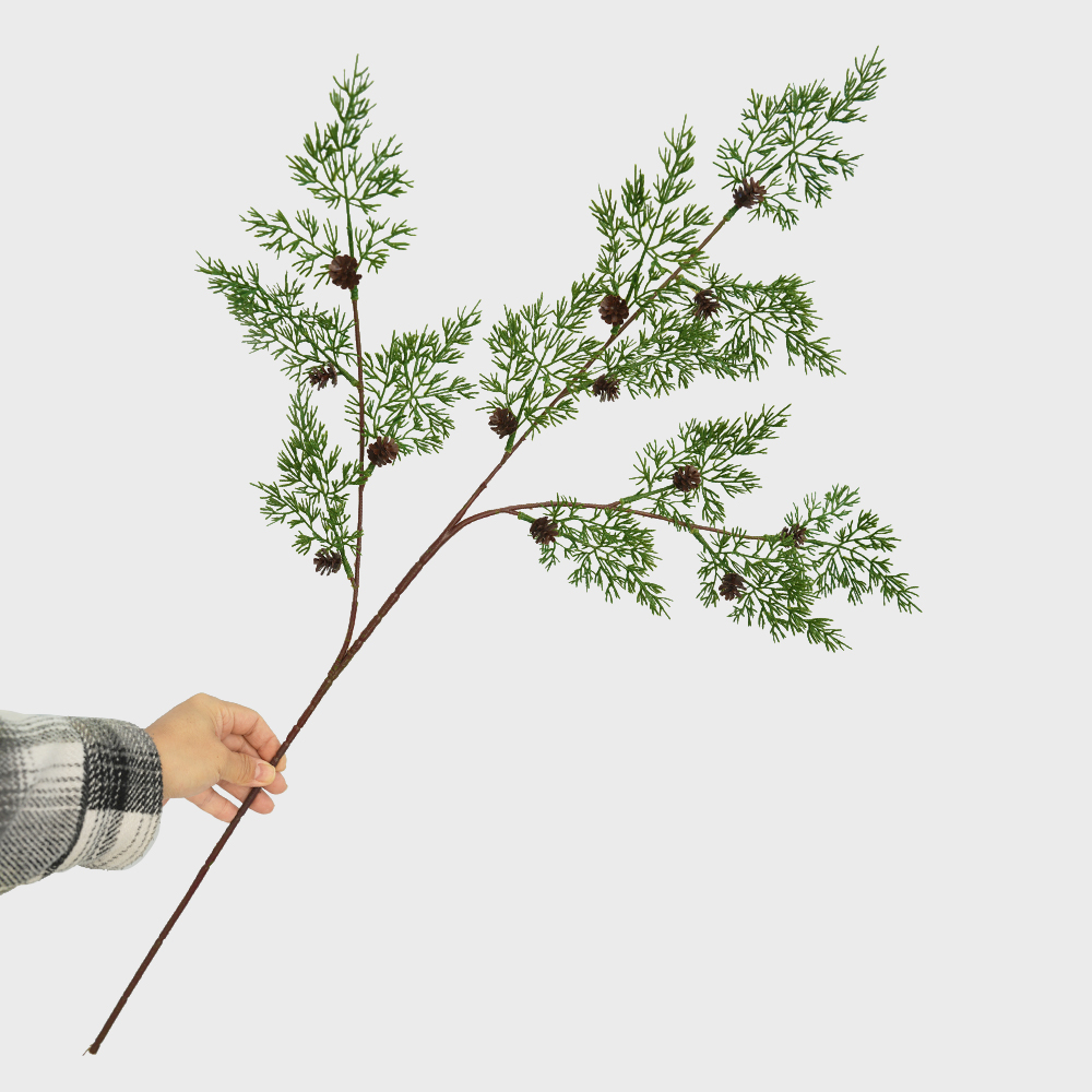 Artificial pine branches with pine cones