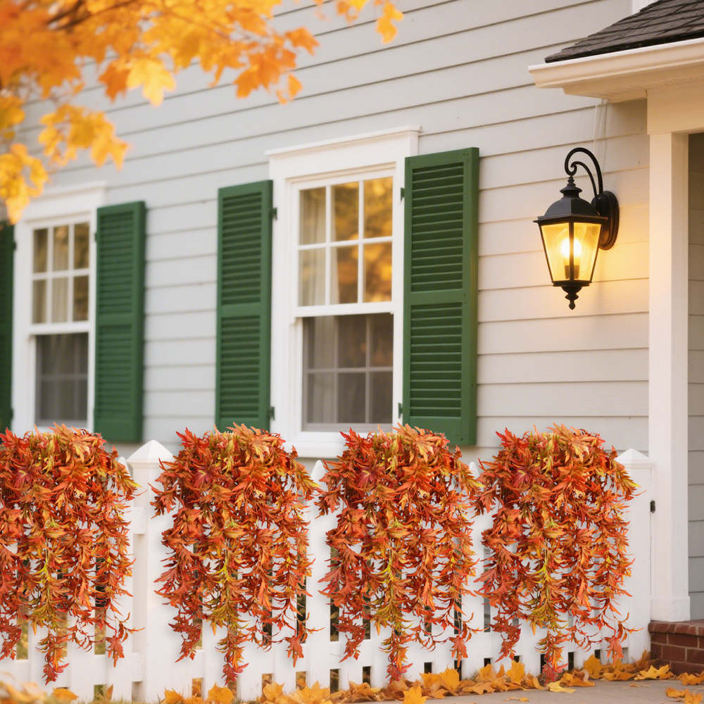 Artificial Plant Red Maple Leaf