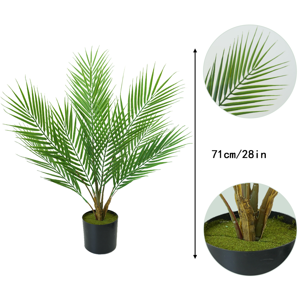 Artificial palm leaf tree