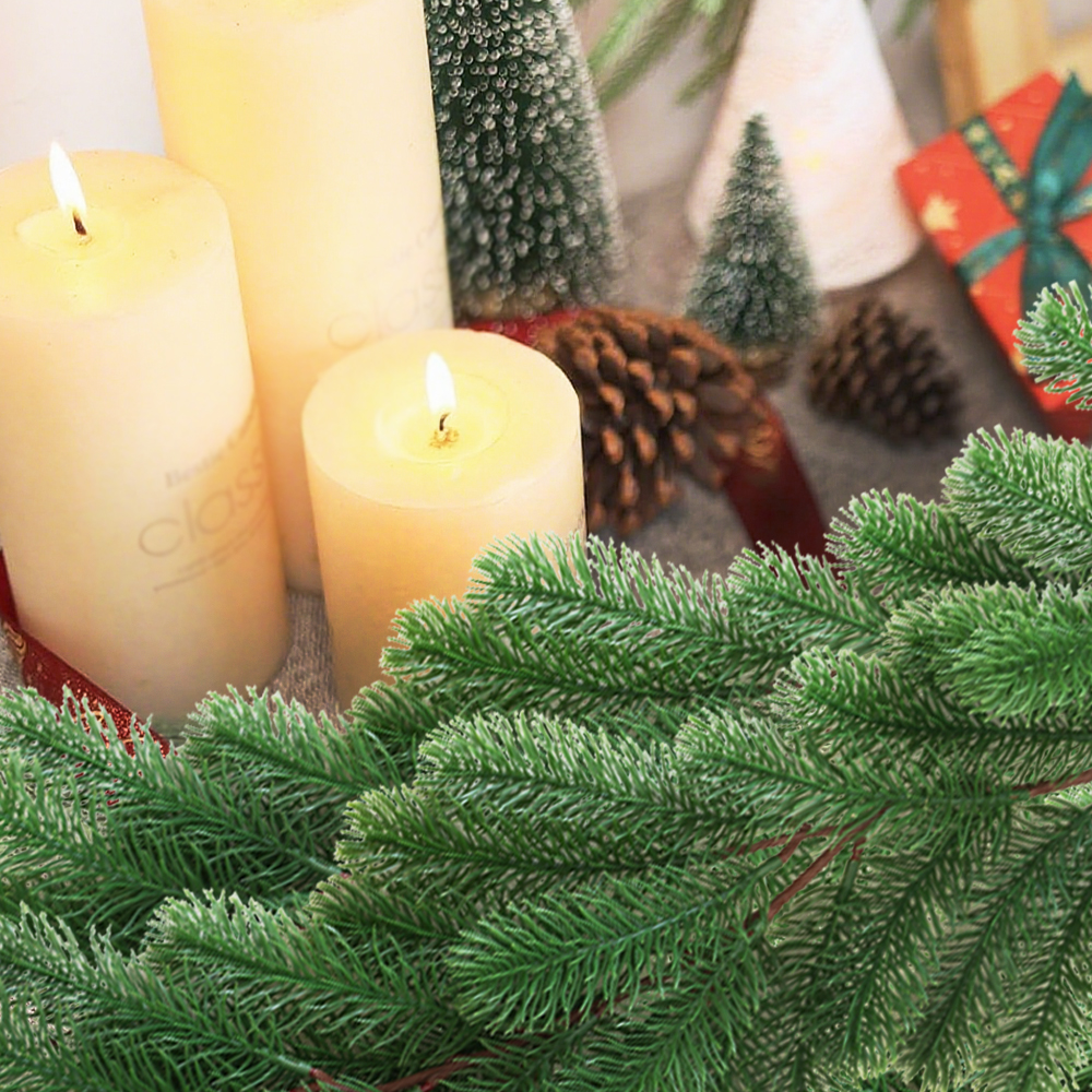 Artificial Christmas vines and pine branches