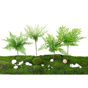 High branches of artificial green plants