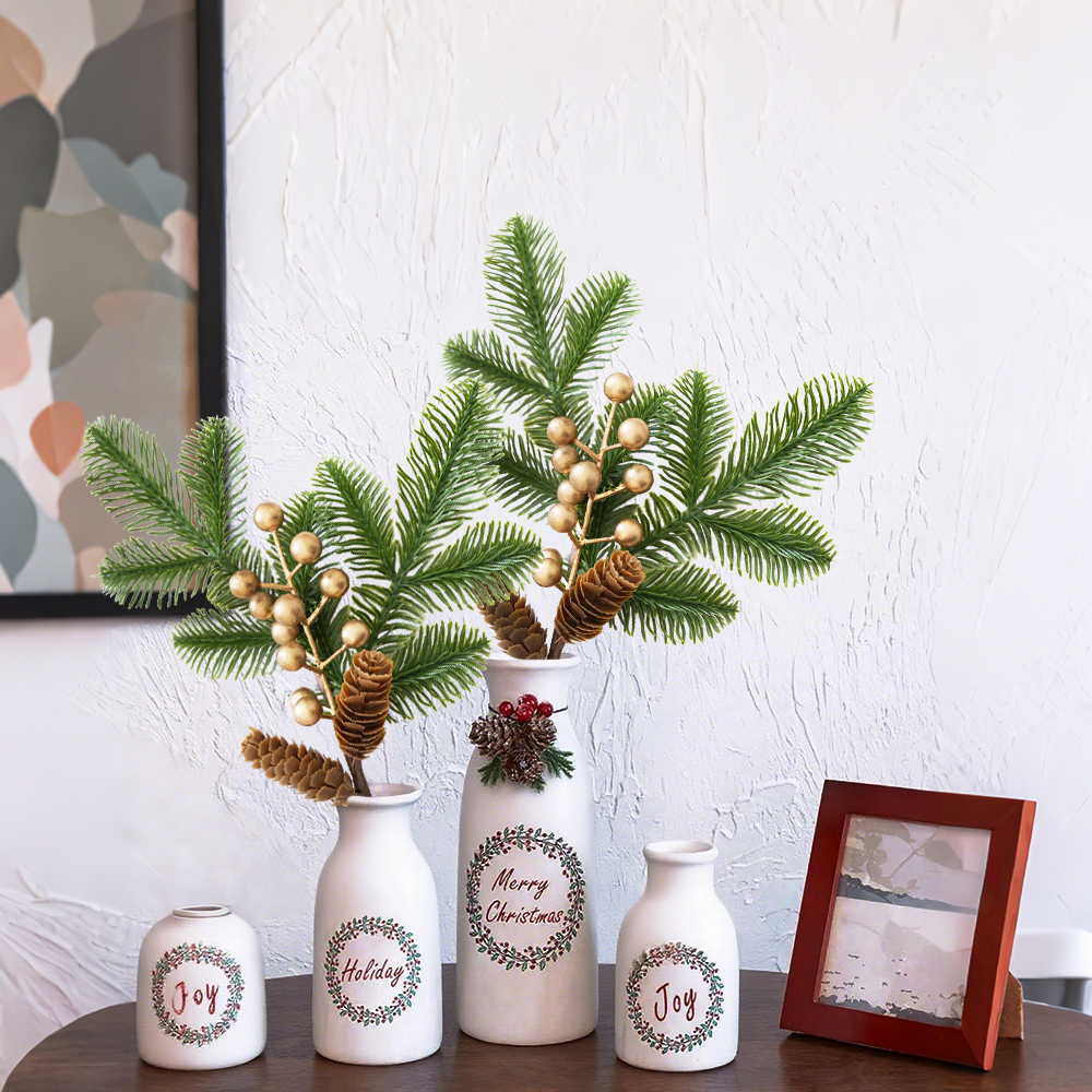 Artificial Pine Branch Red