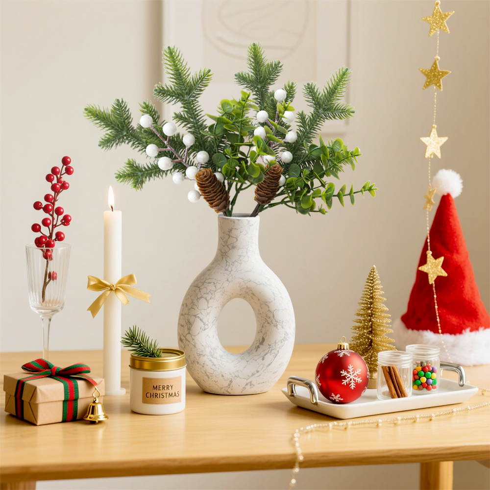 Artificial Pine Branch Cone Berry