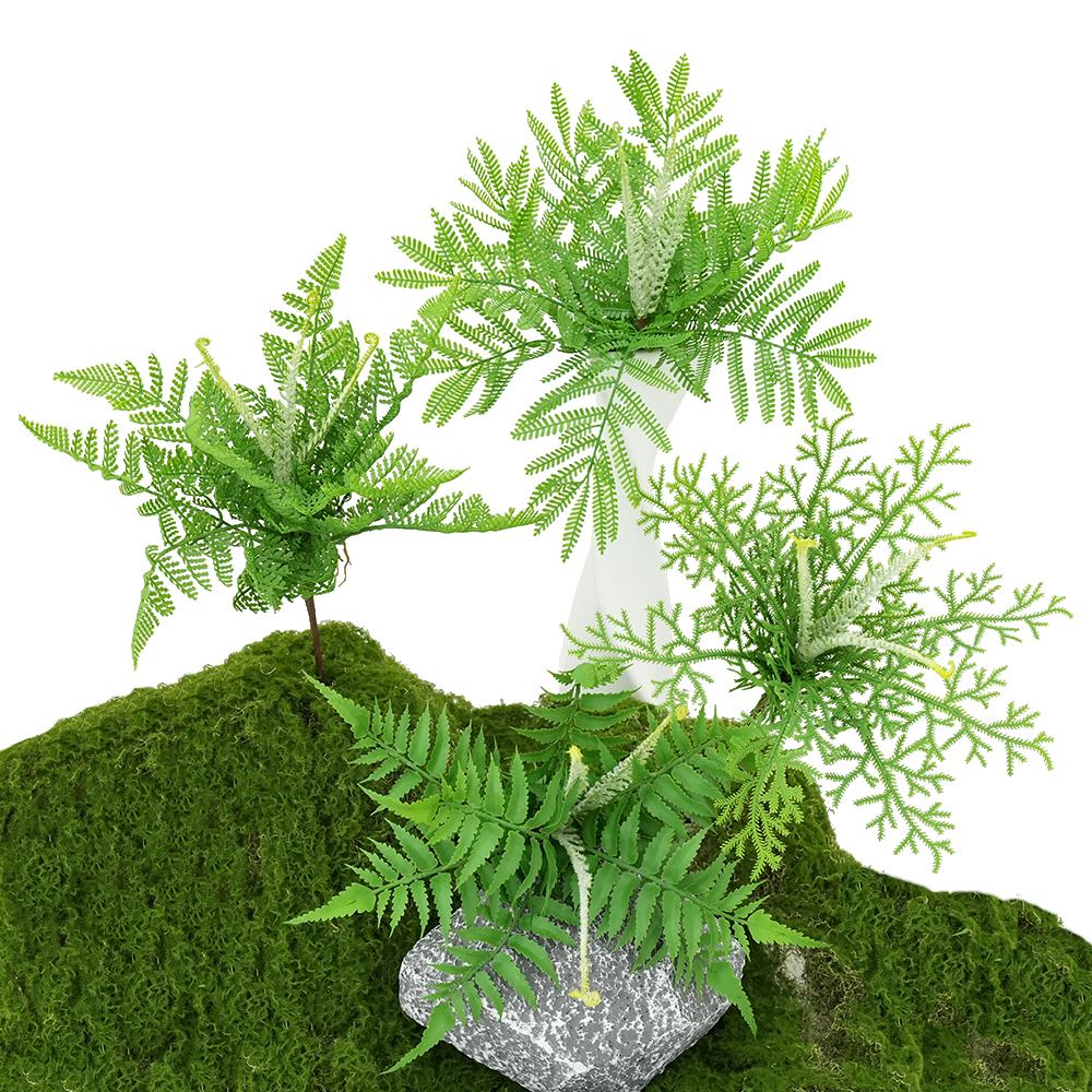 6 High branches of artificial green plants