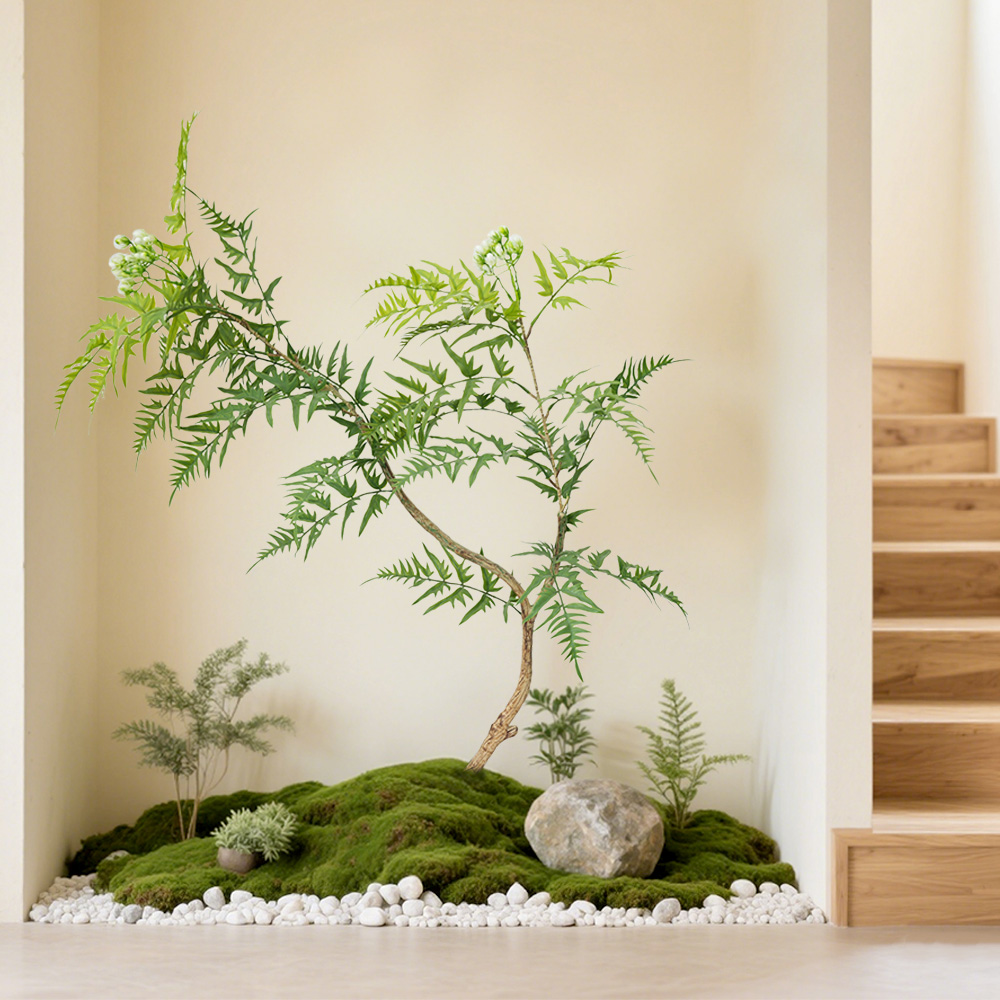 Artificial small flame potted plants