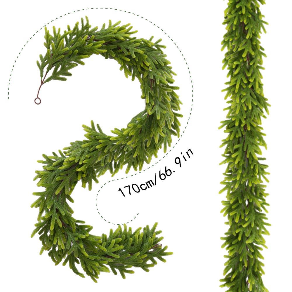 Artificial Christmas vines and pine branches