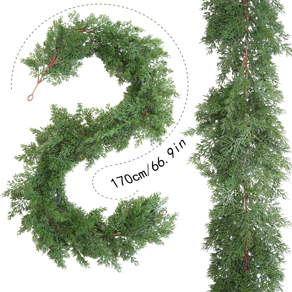 Artificial Christmas vines and pine branches