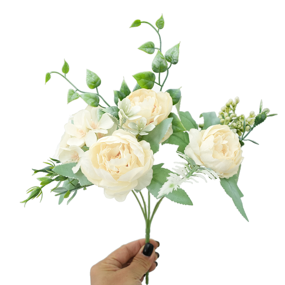 Silk-like peony bouquet