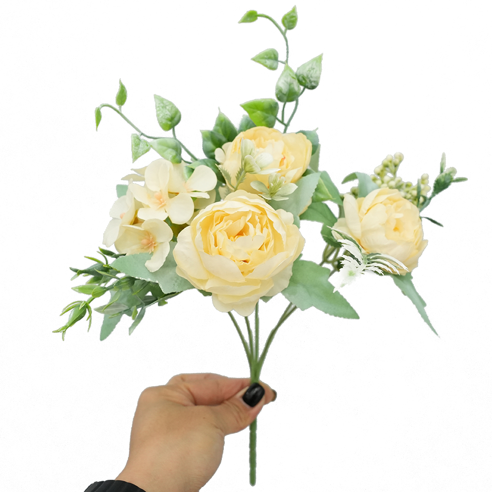 Silk-like peony bouquet