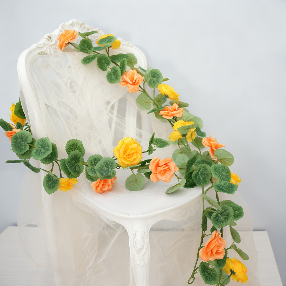 Artificial rose vine begonia leaf