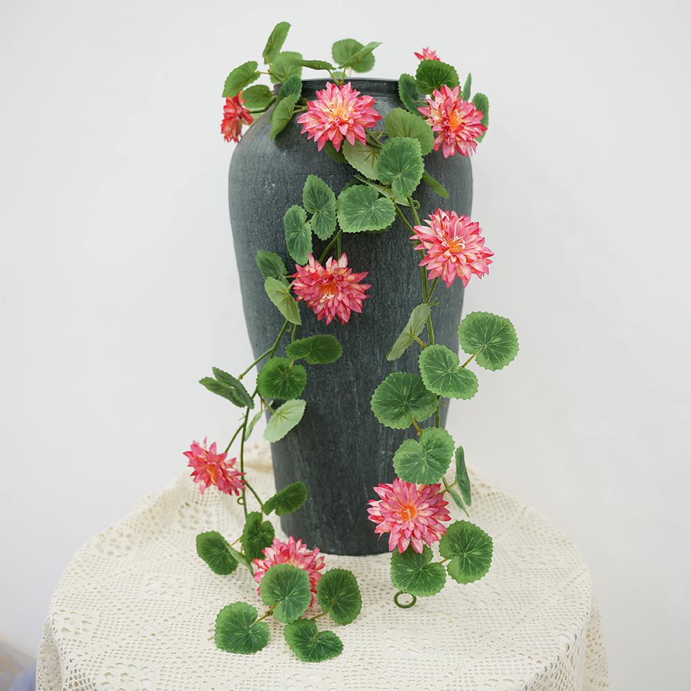 Artificial Eucalyptus Pine Needle Orange Flowers