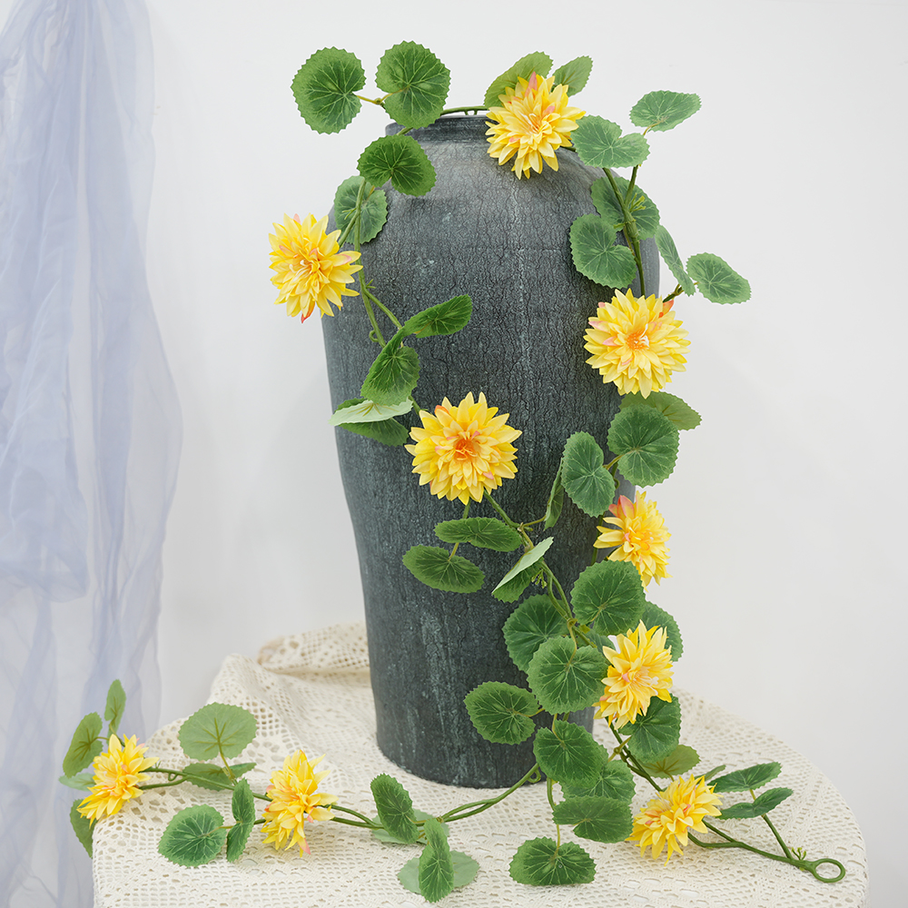 Artificial Eucalyptus Pine Needle Orange Flowers