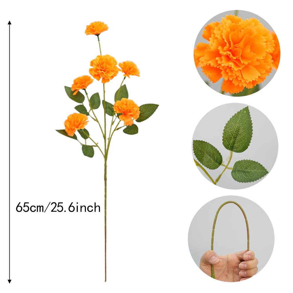 6 Heads Artificial Carnation