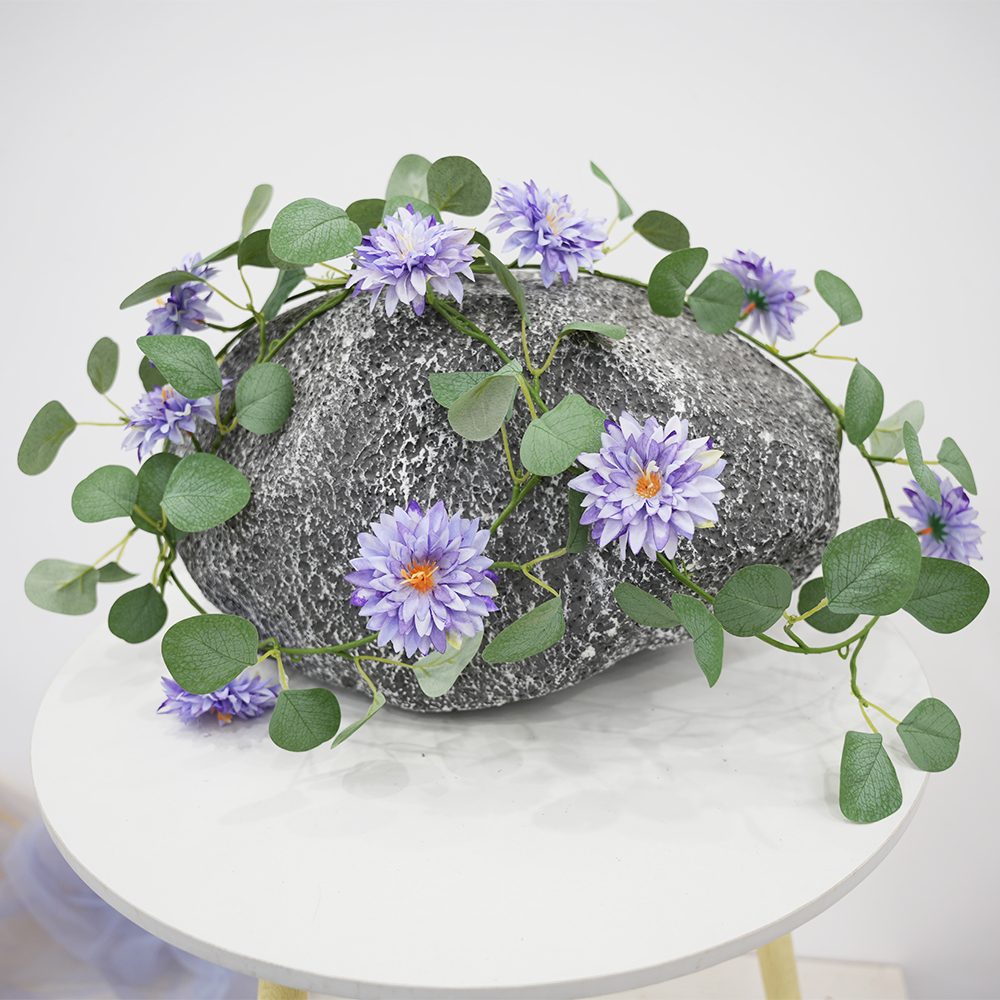 Artificial Eucalyptus Pine Needle Orange Flowers