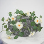 Artificial Eucalyptus Pine Needle Orange Flowers