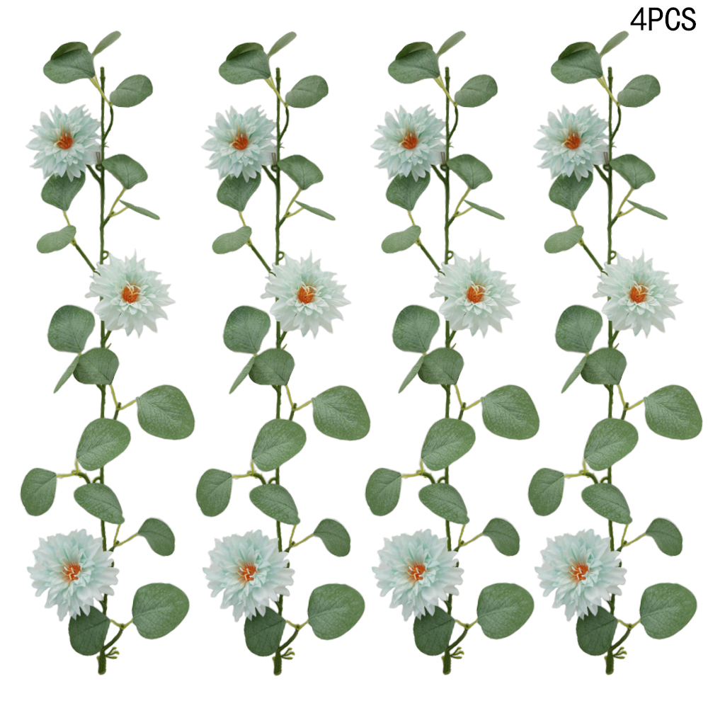 Artificial Eucalyptus Pine Needle Orange Flowers