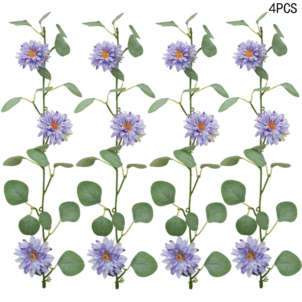 Artificial Eucalyptus Pine Needle Orange Flowers