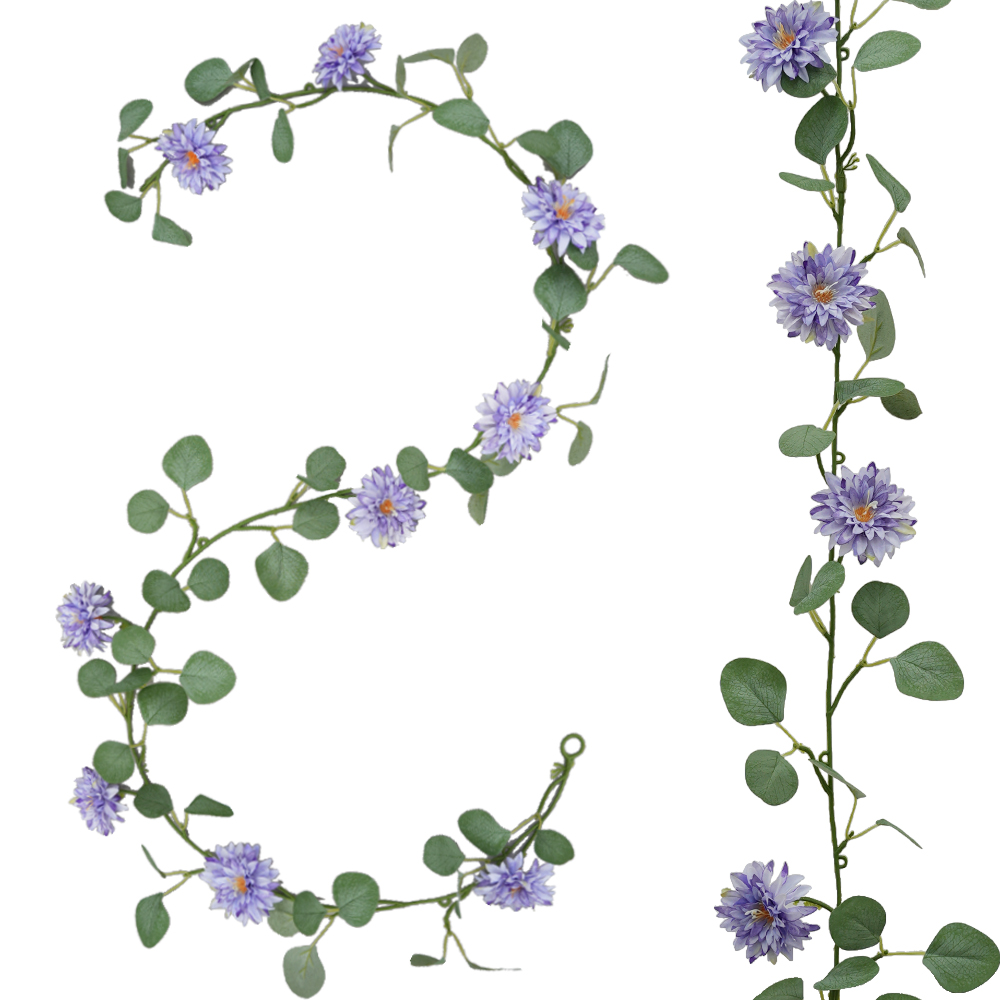 Artificial Eucalyptus Pine Needle Orange Flowers