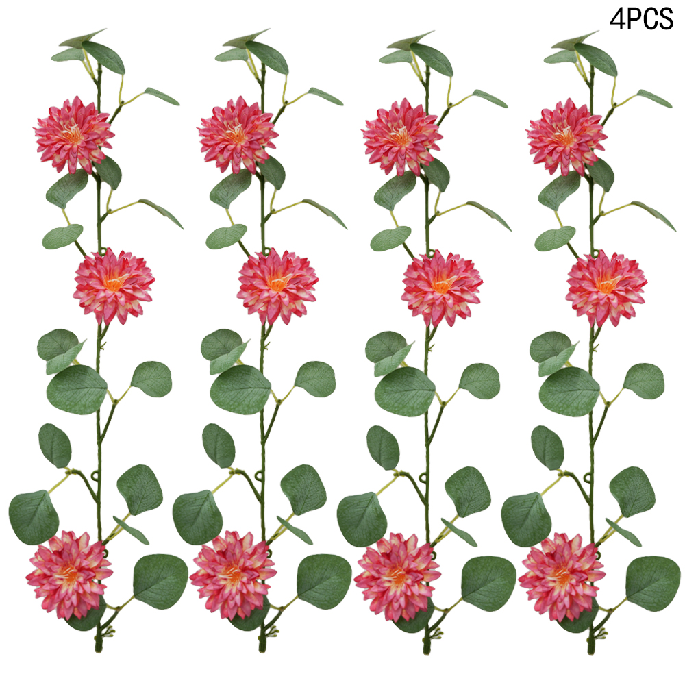 Artificial Eucalyptus Pine Needle Orange Flowers