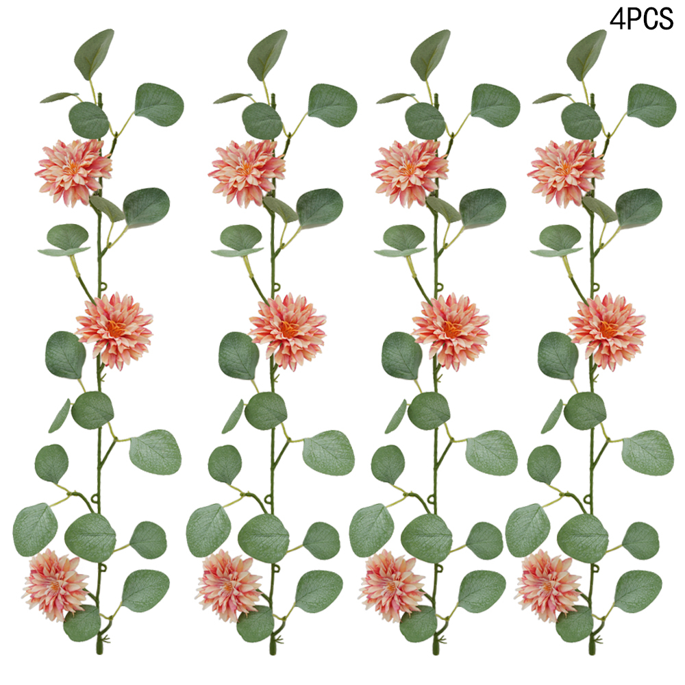 Artificial Eucalyptus Pine Needle Orange Flowers