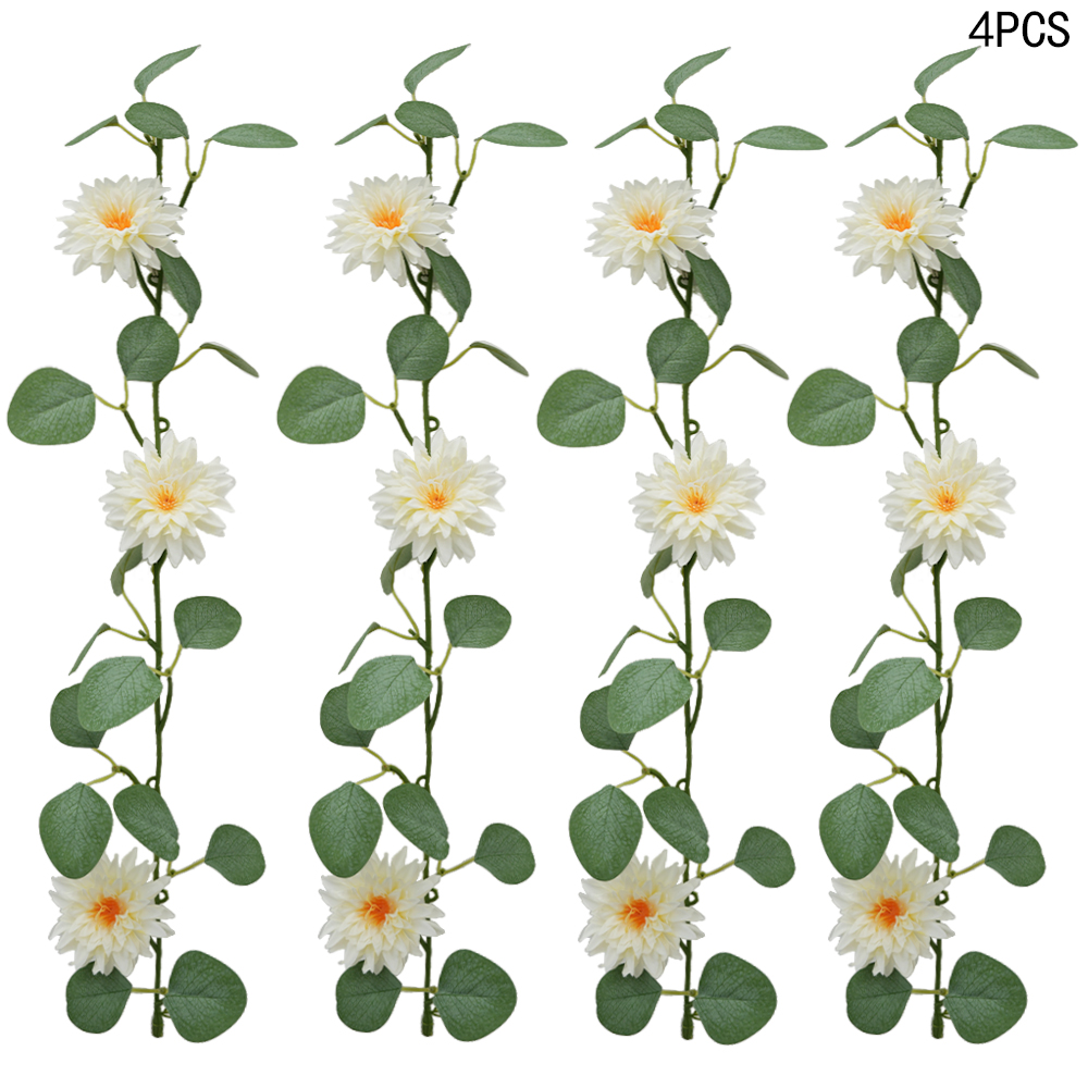 Artificial Eucalyptus Pine Needle Orange Flowers