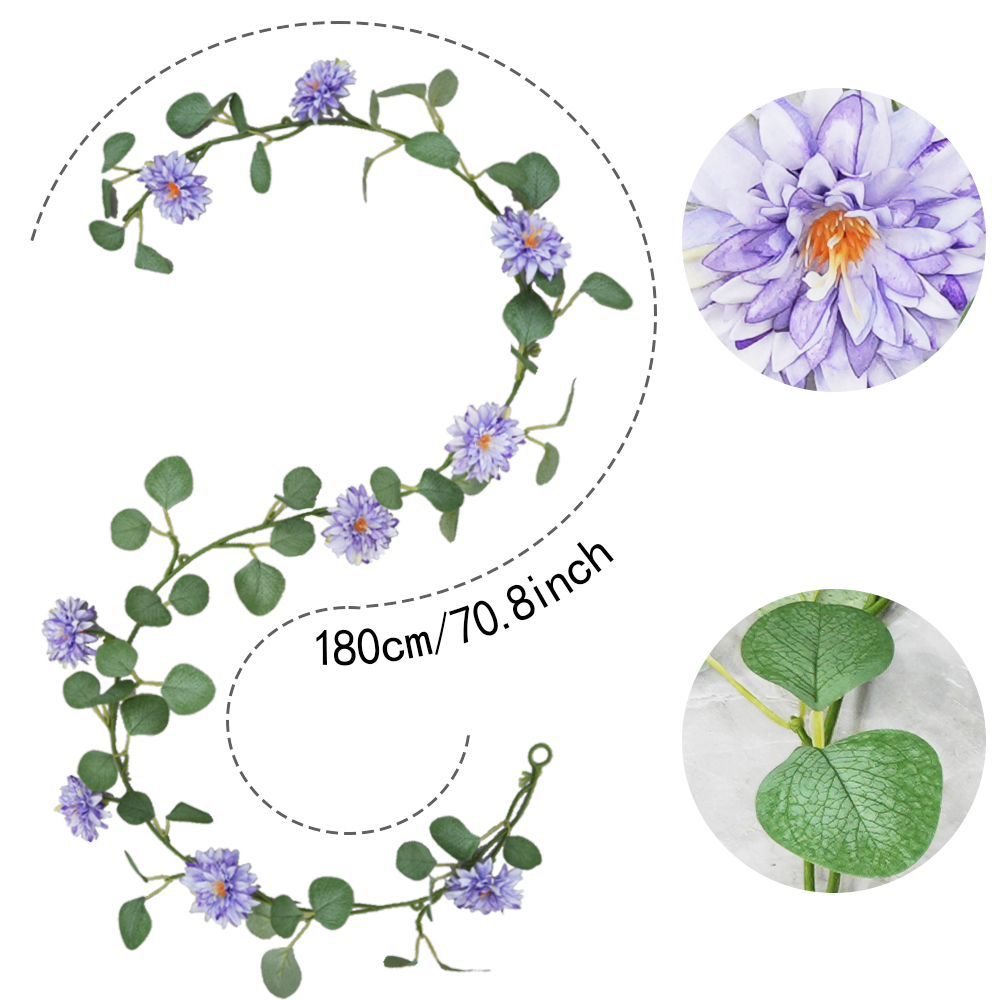 Artificial Eucalyptus Pine Needle Orange Flowers