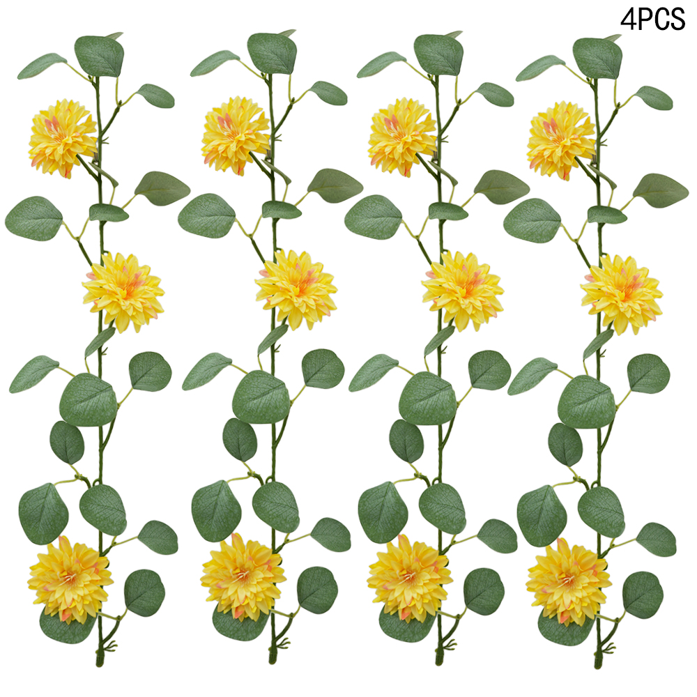 Artificial Eucalyptus Pine Needle Orange Flowers