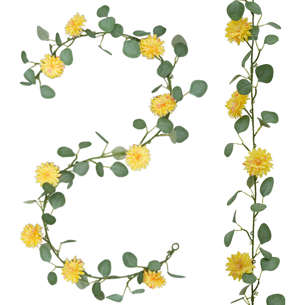 Artificial Eucalyptus Pine Needle Orange Flowers