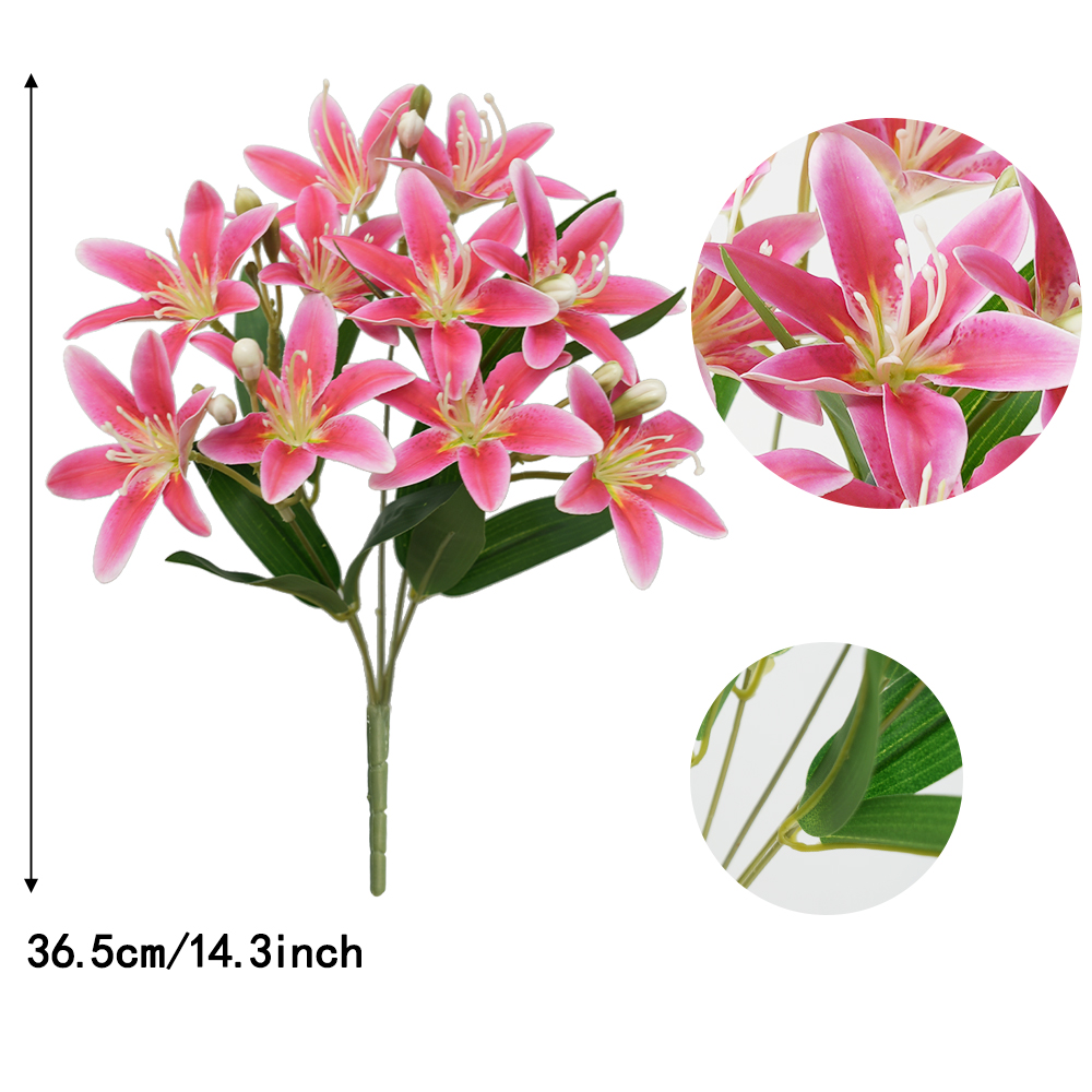Artificial 5-fork 10-head lily