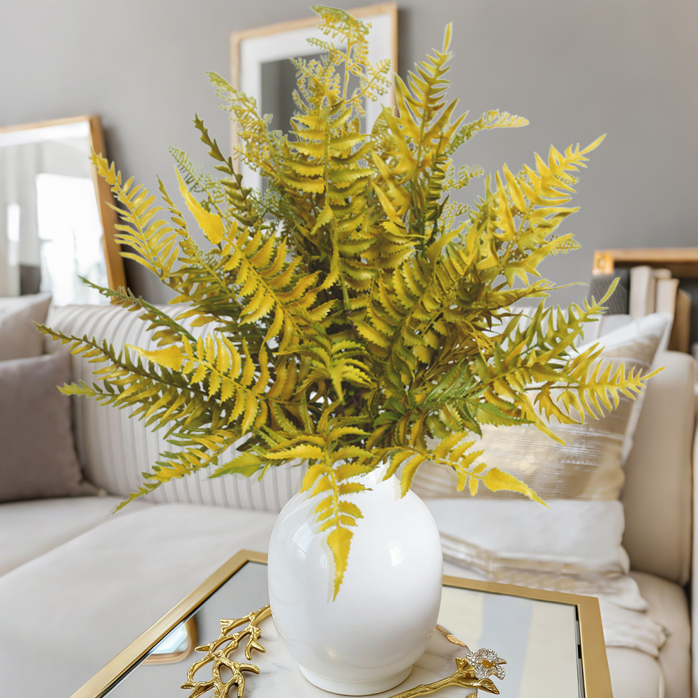 Artificial autumn fern leaves