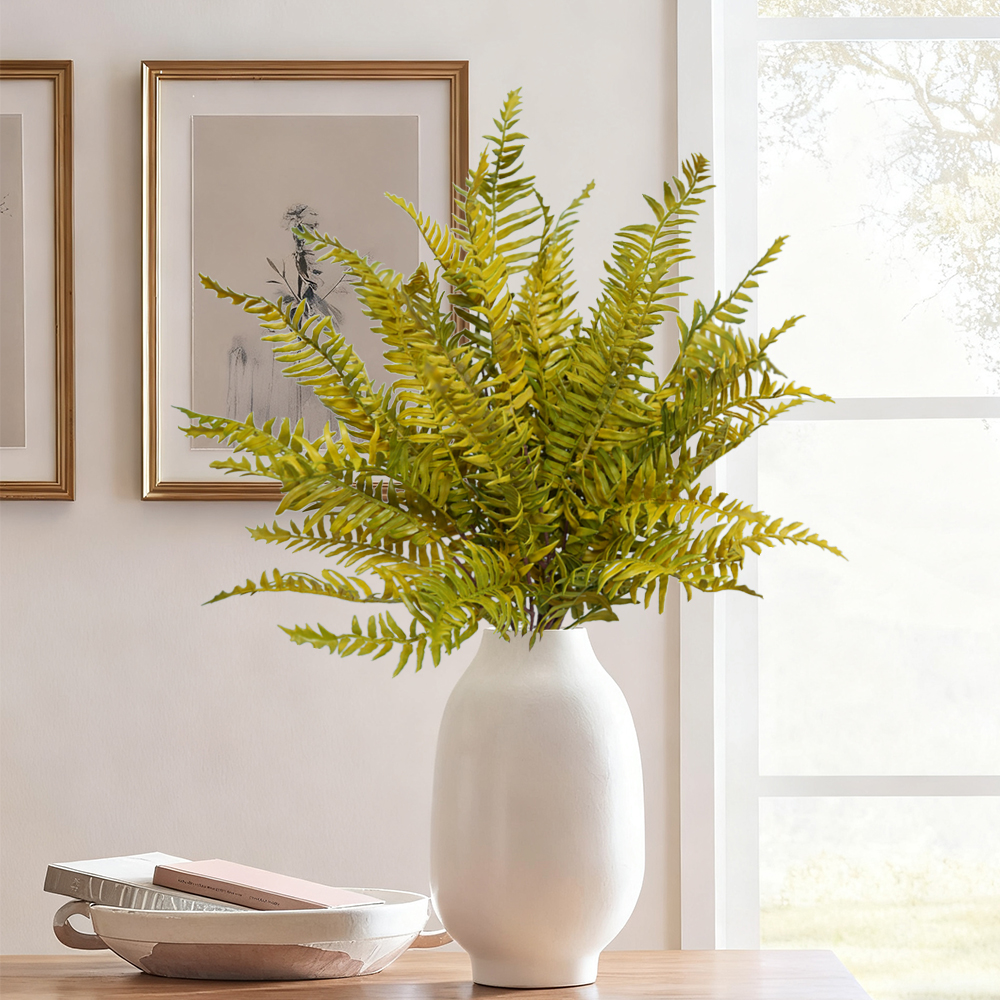 Artificial autumn fern leaves