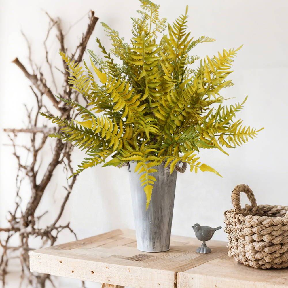 16 Artificial autumn fern leaves